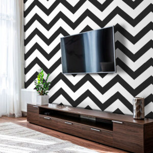 Amazing Wall Decors Zic-Zac Design, PVC Wallpaper For All Living Room, Office, Kitchen, Kids Room, Restaurant And Hotels 3D Design Wallpaper